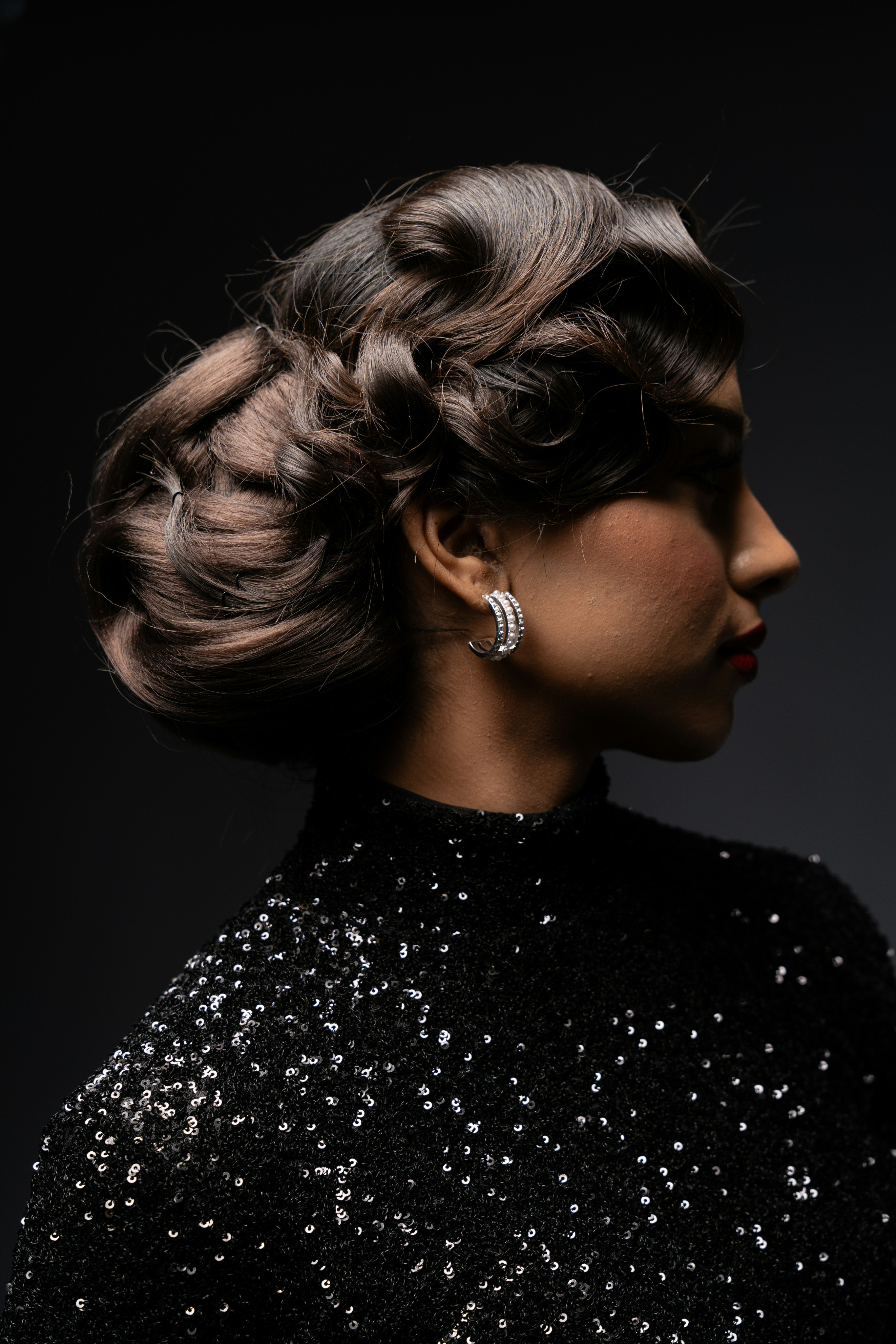 Side profile portrait of a woman